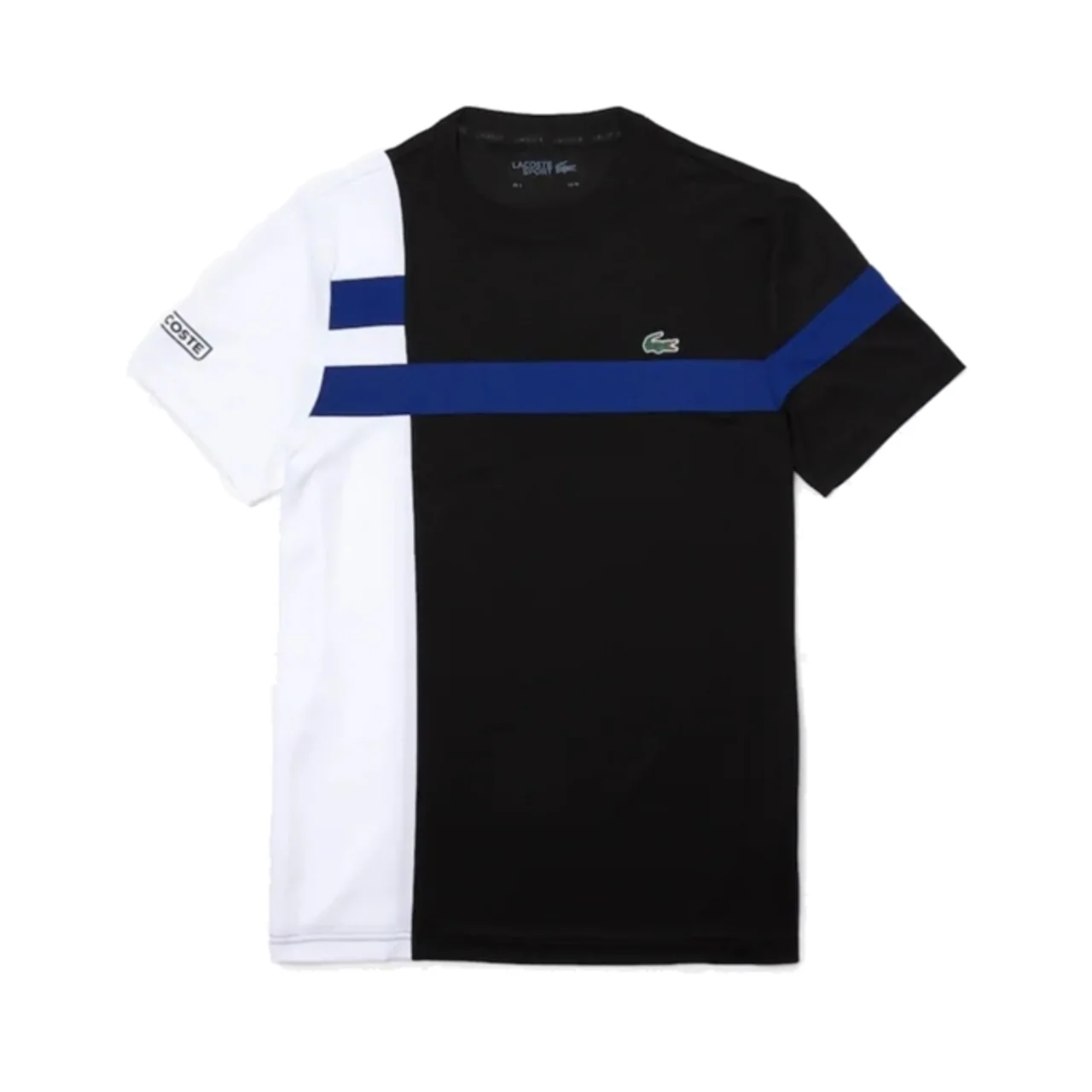 Lacoste Colourblock Breathable Piqué Black/White/Blue Size XL